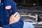 Body Shop Worker with Greasy Hands