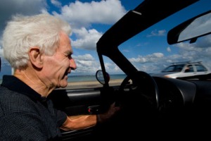 Senior Driving his Convertible Senior Driving his Convertible