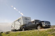 Superbowl RV Road Trip - Ford F-450 Lariat Super Duty Hauling a Fleetwood Terry 295TSRL Fifth-wheel Trailer